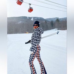 Perfect Moment Houndstooth Polar Flare Down Jacket